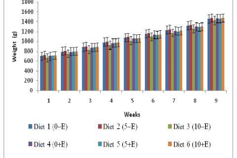 Growth pattern of rabbits on different levels of Alcornea cordifolia leaf meal with enzyme supplementation